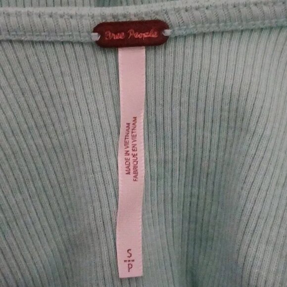 Free People Margaux Pastel Blue Ribbed Top - Picture 7 of 9